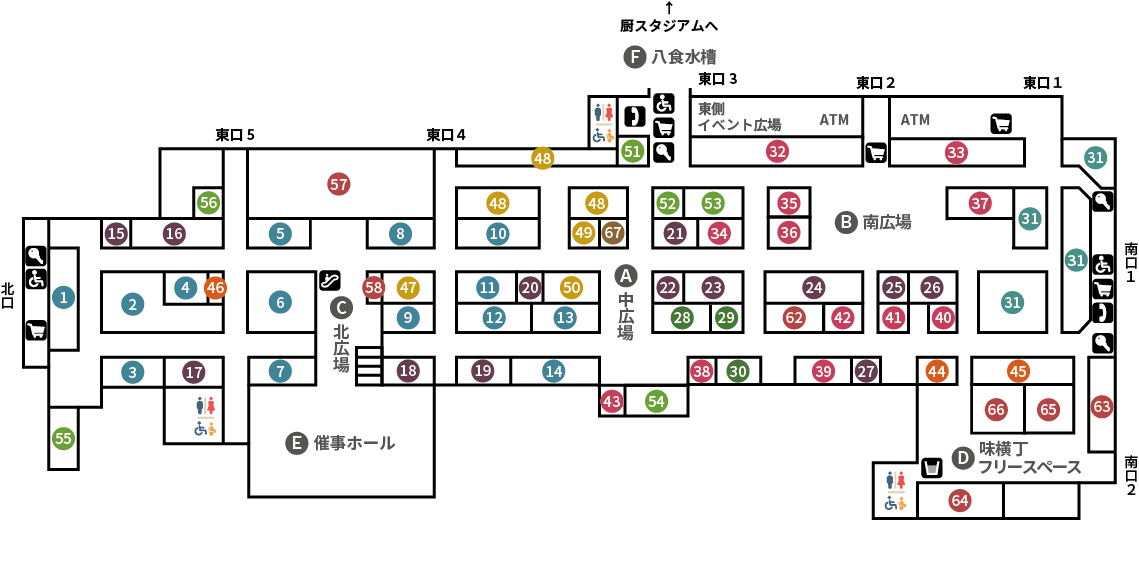 市場棟1Fマップ