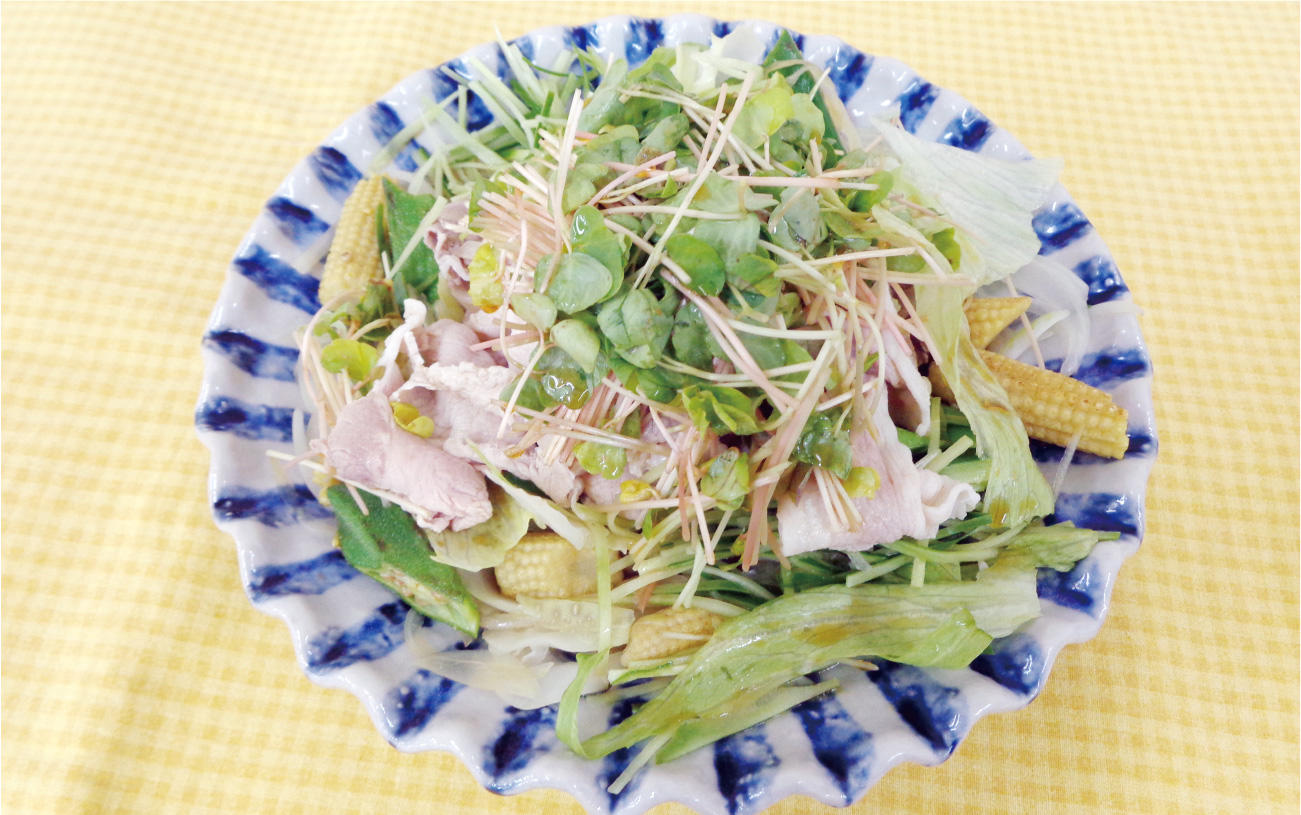 夏野菜と豚肉の冷しゃぶ